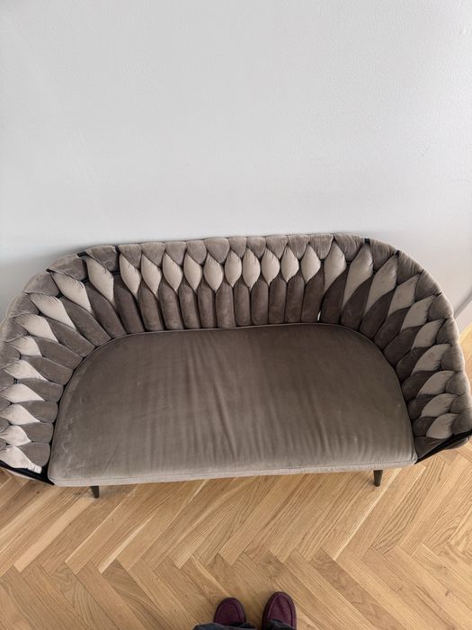 Sofa ławka 2 osobowa welurowa