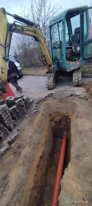 Wynajem Koparki, roboty ziemne, sieci wodociągowe
