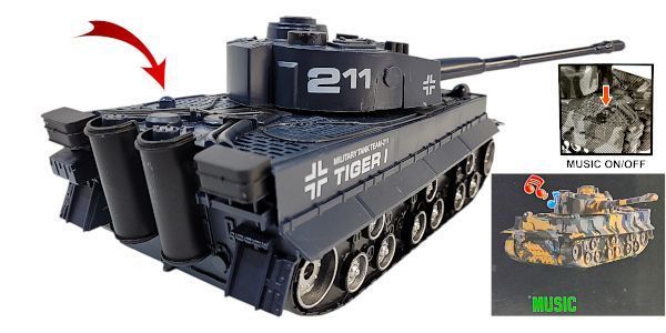 Czołg Na Radio Tygrys R/C Zdalnie Sterowany ze Świecącymi Reflektorami