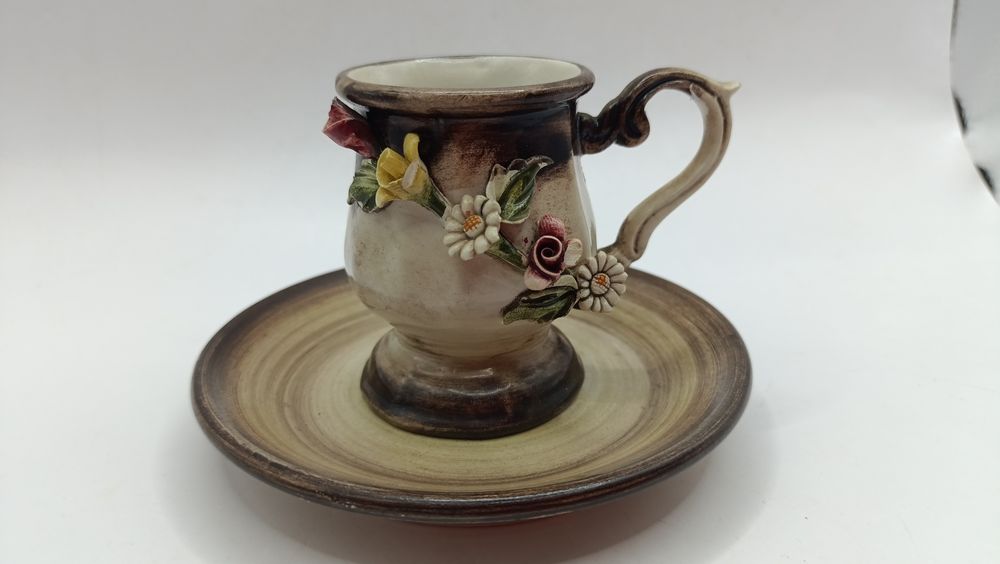 Mini filiżanka i spodek porcelana włoska