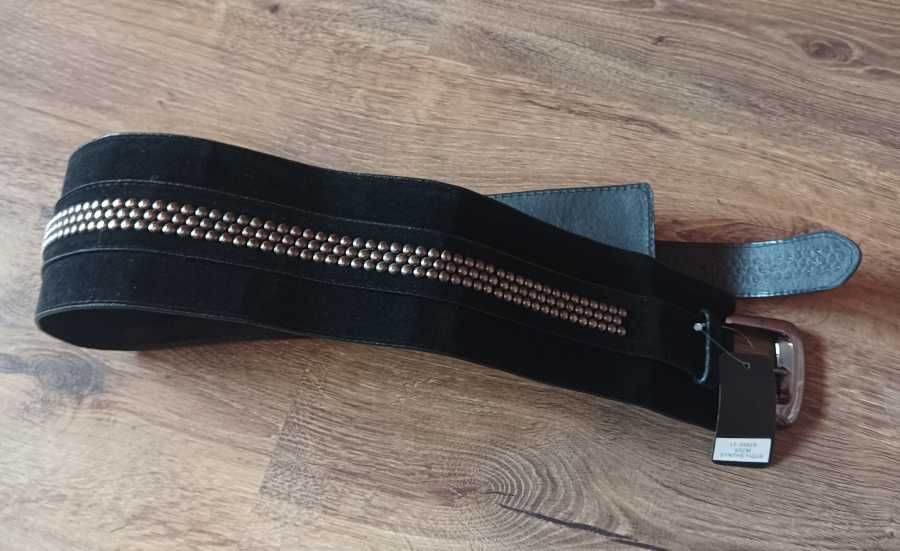 Szeroki czarny pasek damski fashion