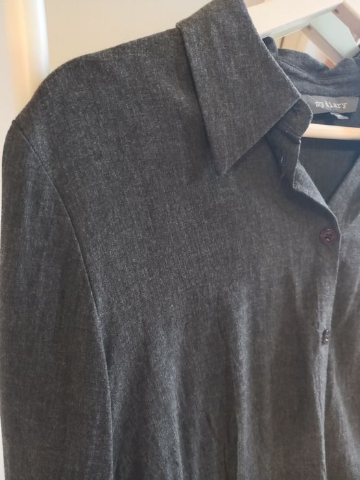 Szara koszula rękaw 3/4