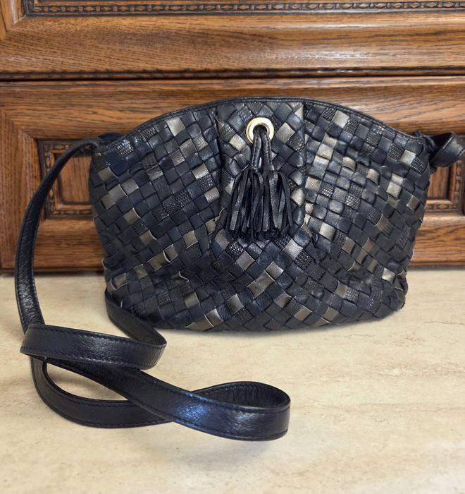 Сумка з плетеної шкіри