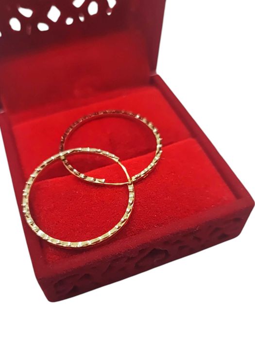 złote kolczyki  ŻŁOBIONE KOŁA 585 1,18G