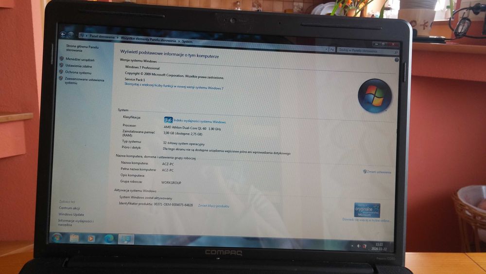 Laptop Compaq Presaro CQ 50 - Windows  7 - z Kanady  !