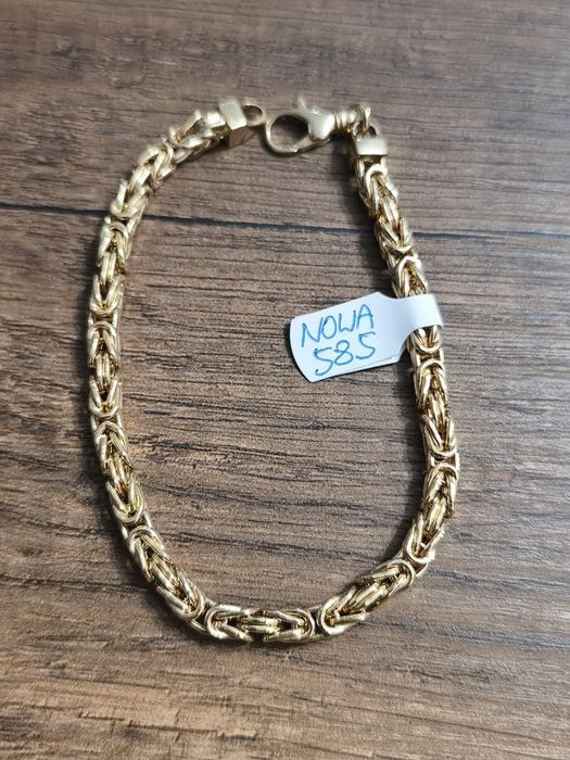 Nowa piękna złota bransoletka 585 14k 12.90gr 21.5 cm okazja!!