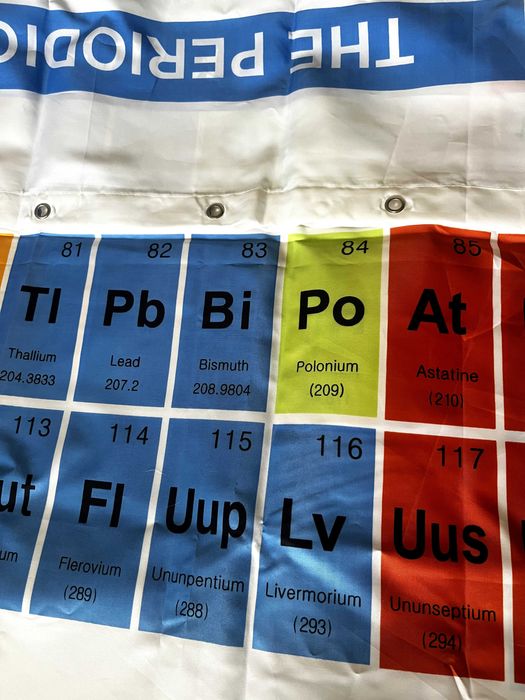 Układ Okresowy Pierwiastków Zasłona Prysznicowa The Big Bang Theory