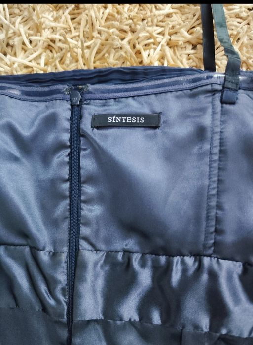 Vestido cerimônia azul escuro tamanho 36 da Síntese