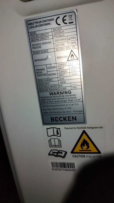 Ar condicionado Becken portátil