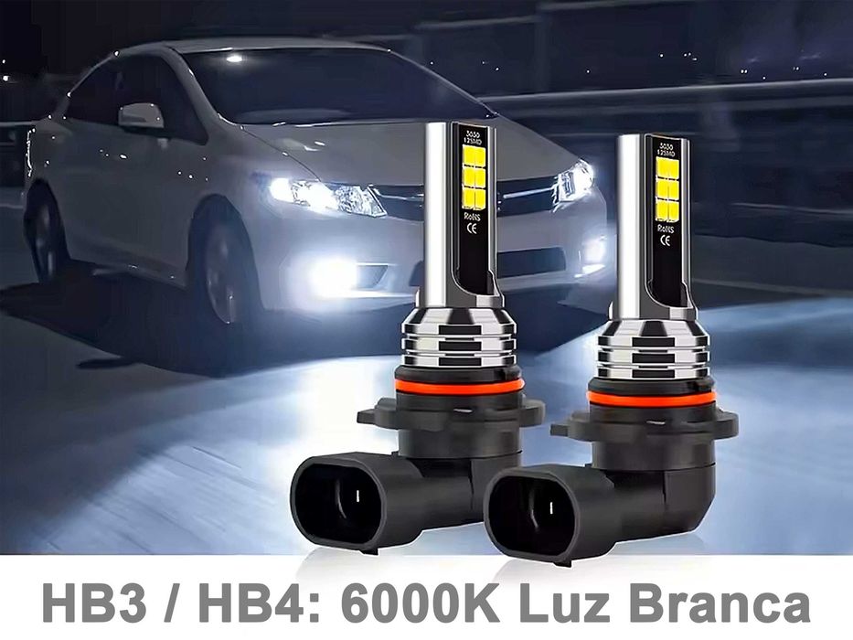 Lâmpadas de LED HB3 - HB4 (DC 12-24V 80W 6000K 12000LM)
