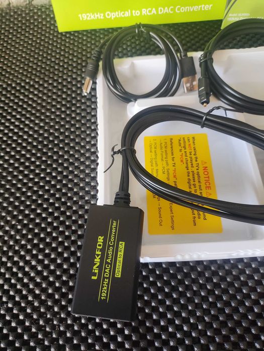 Konwerter DAC optyczne Cyfrowe analogowe przetwornik Toslink LiNKFOR Konwerter SPDIF RCA DAC Toslink PCM LPCM