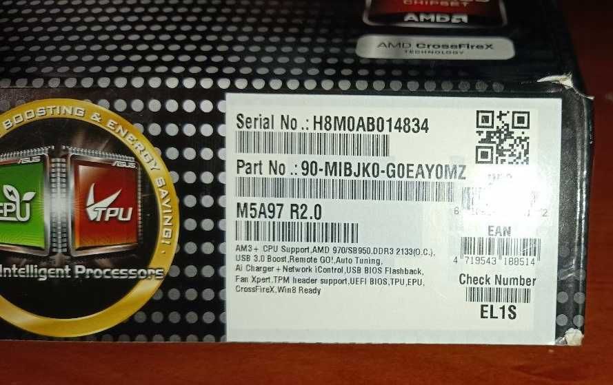 Продам комплект AM3+ Asus M5A97 R2.0 / AMD FX-8300 / Kingston Hyper X 32GB DDR3 1866/ БП 520W + Кулер