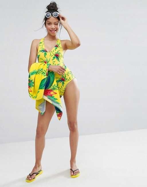 MONKI strój kąpielowy jednoczęściowy w kwiaty, S