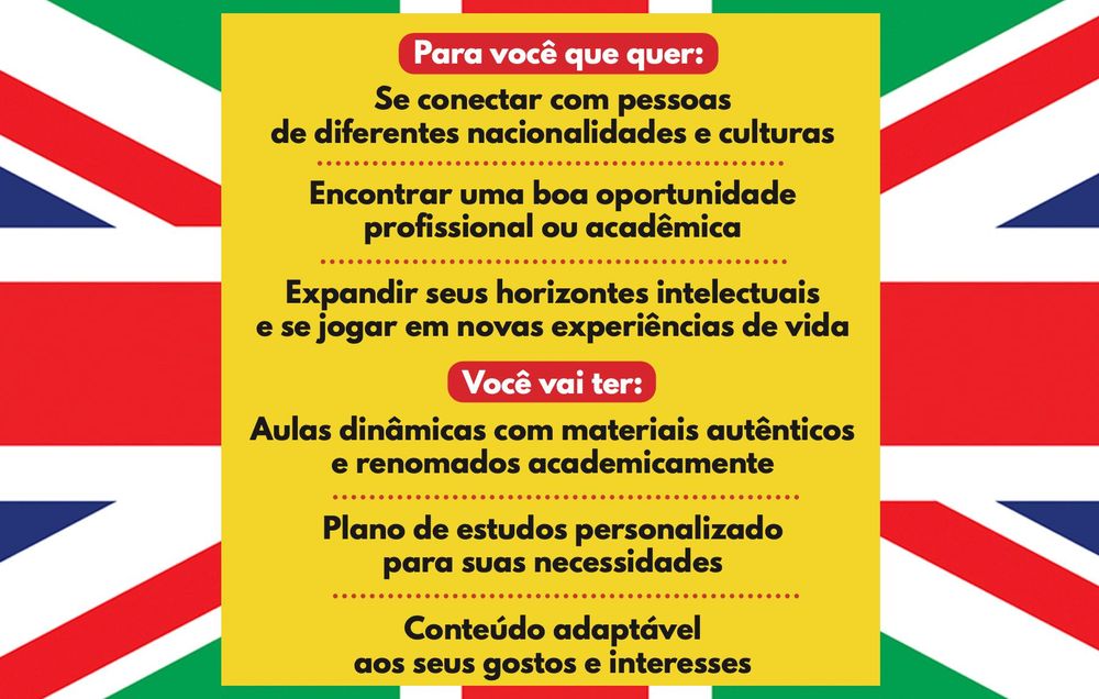 Inglês particular. Do seu jeito. 100% Online.