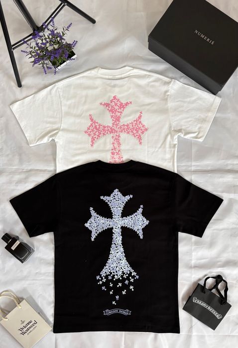 Футболка Chrome Hearts Хром Хартс Топ Біла Чорна Літо