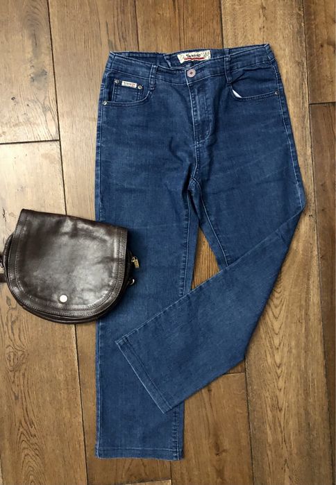 Jeansy z wysokim stanem rozmiar 34 bawełna 100%