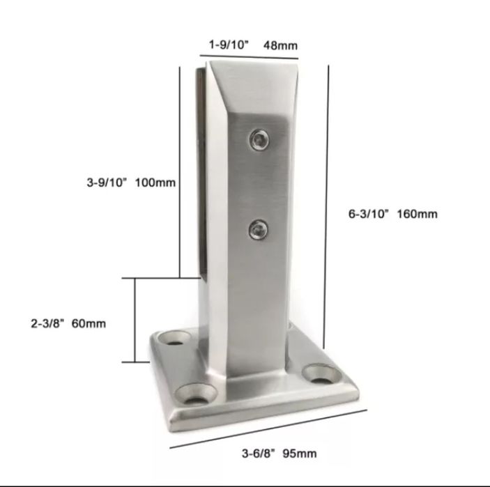 Mini prumos inox 2205, Guarda corpo, corrimão vidro, balaustre