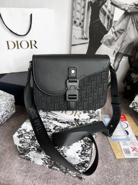 Сумка чоловіча Christian Dior кристиан диор месенджер мужская серая