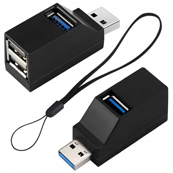 Mini HUB aktywny rozdzielacz 3 Porty USB PC Laptop Szybki * Wejherowo