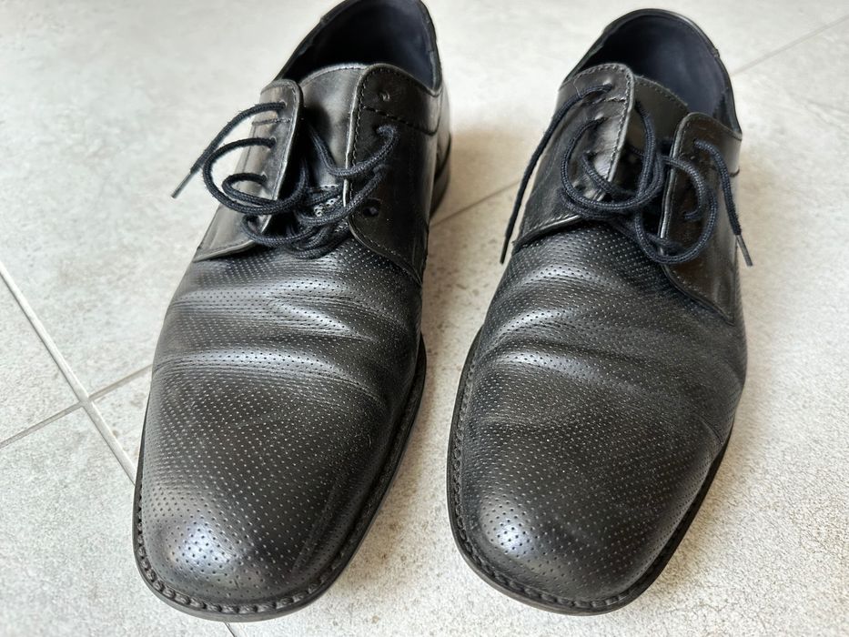 Buty męskie eleganckie czarne do garnituru perforowane Lloyd r 43