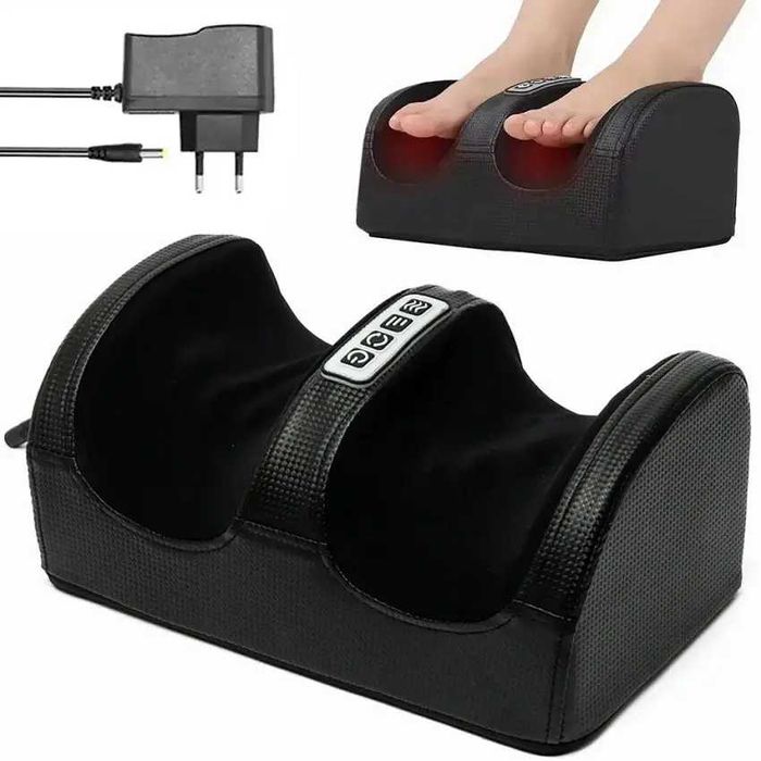 Вібраційний масажер для ніг і стоп електричний, Foot Massager / Електромасажер для ніг з підігрівом / Роликовий масажер для ніг і литок