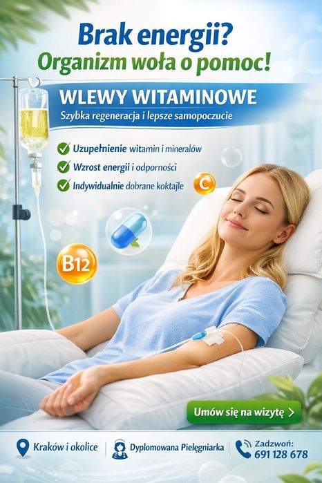 Kroplówki witaminowe wlewy dyplomowana pielęgniarka