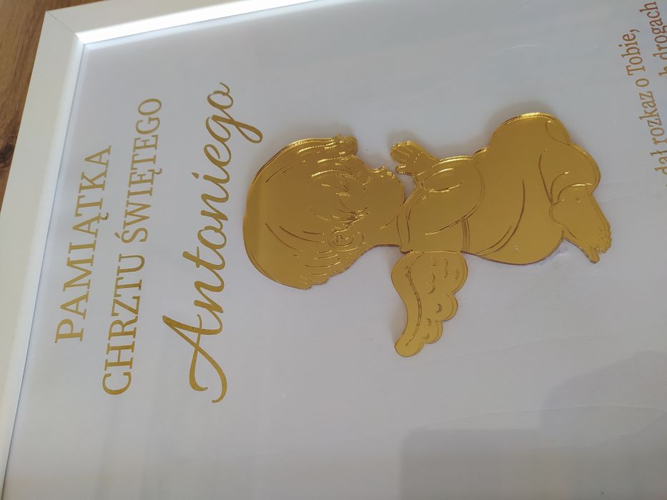 Pamiątka chrztu świętego, prezent, ramka