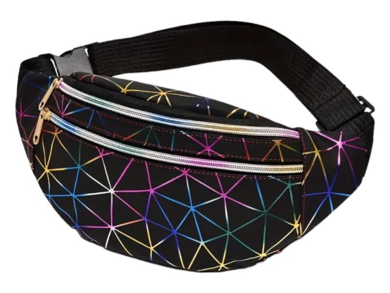 Piękna Nerka Koloru Czarnego w Geometryczne Wzory.