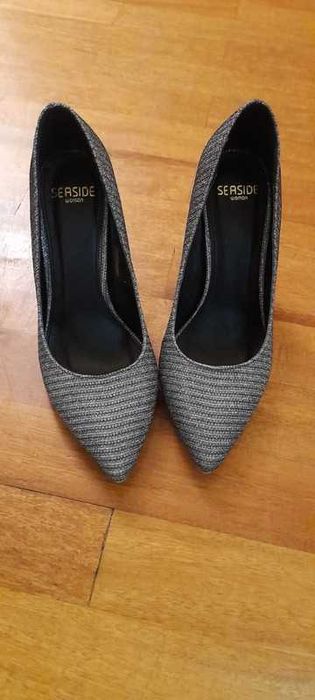 Sapato Tacão Prateado