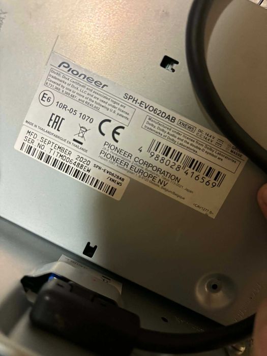 Radio Pioneer SPH-EVO62DAB Android Auto & CarPlay DAB+ Mikrofon + GPS