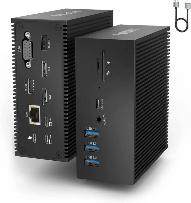 Stacja dokująca USB C z podwójnym monitorem
Stacja dokująca USB C z :