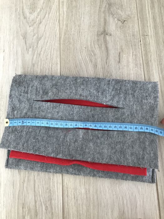 Torebka kopertówka z filcu szyta przez  krawcowa