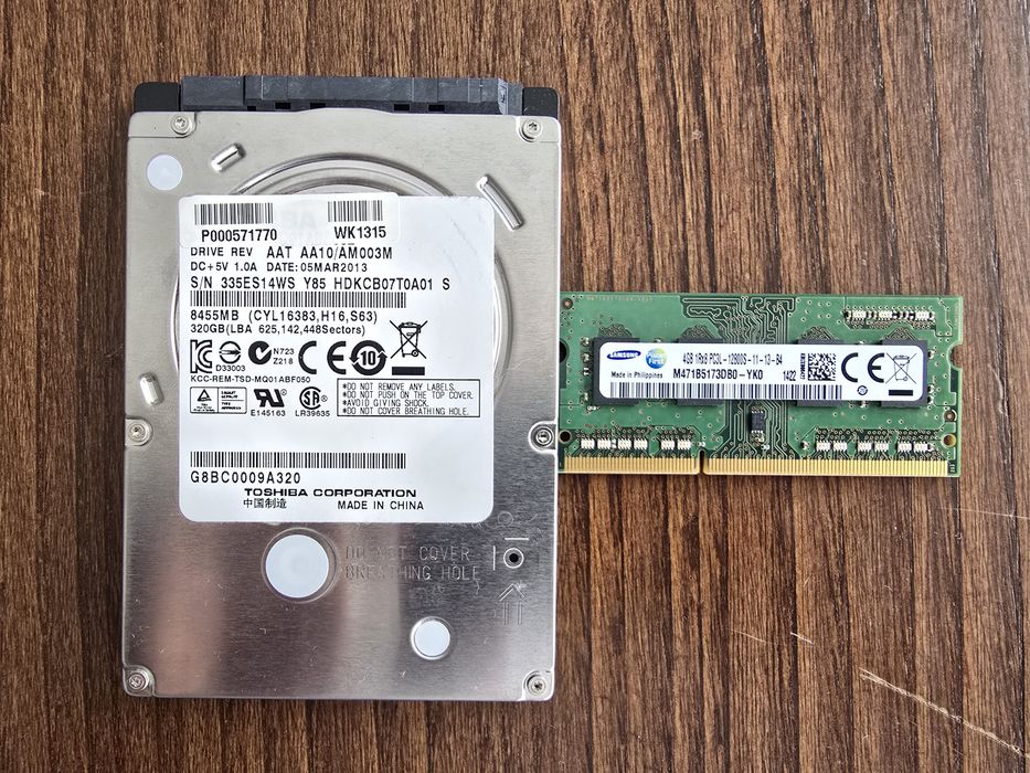 Disco hdd 320Gb + Ram 4Gb ddr3l