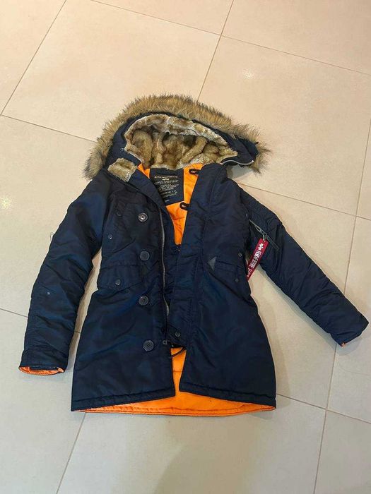 парка аляска alpha industries xs синяя