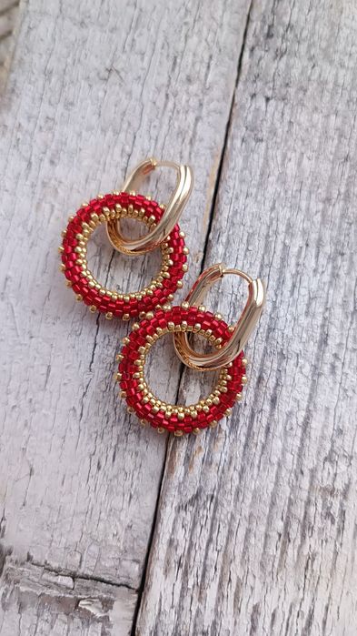 Сережки Конго з бісеру ручна робота