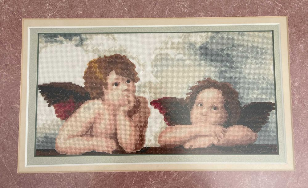 Quadro bordado de Anjos