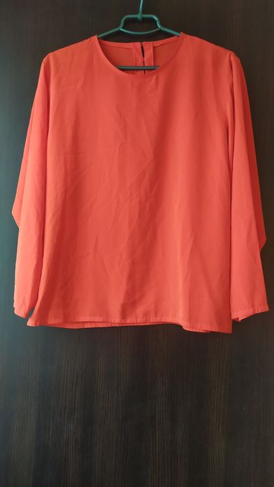 Жіноча блузка морквяного кольору женская шелковая блузка блуза