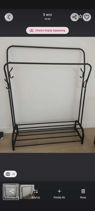 Wieszak stojący czarny