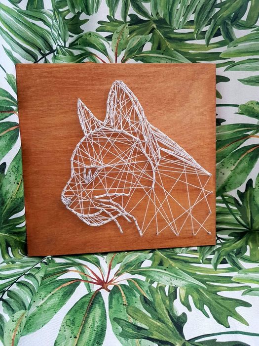 String Art kot. Obraz, diy, pomysł na prezent, handmade