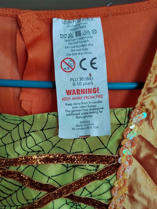 Strój przebranie kostium czarownica dynia Morrisons 122 128 karnawał halloween