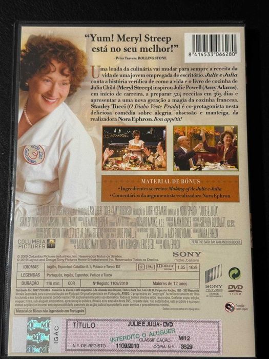 DVD do filme Julie e Julia