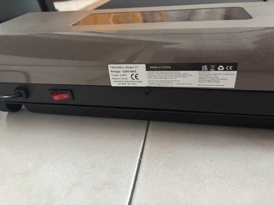 Passadeira corrida RACINGREAT guiador rebatível vel máx 10KmH 120Kg