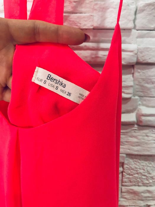Pomarańczowy neonowy top Bershka