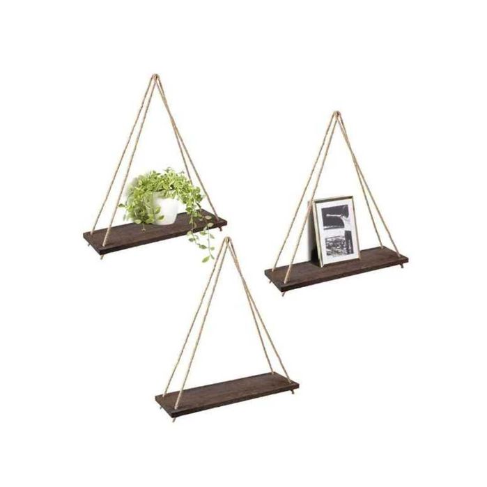 DREWNIANA PÓŁKA Wisząca Na Ścianę Na Linie Vintage Retro Boho PROMOCJA