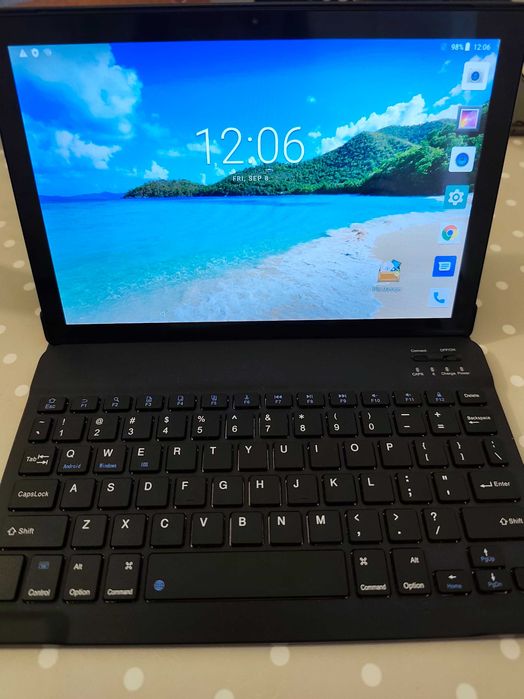 Tablet com teclado e capa