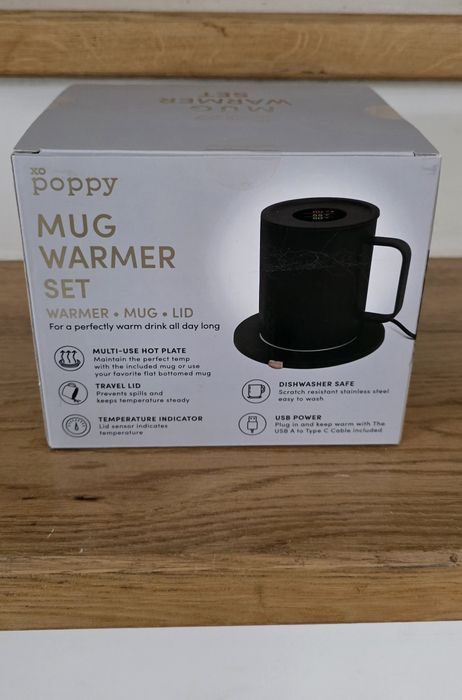 xo Poppy,Mug Warmer Set,kubek ze stali nierdzewnej z podgrzewaczem
