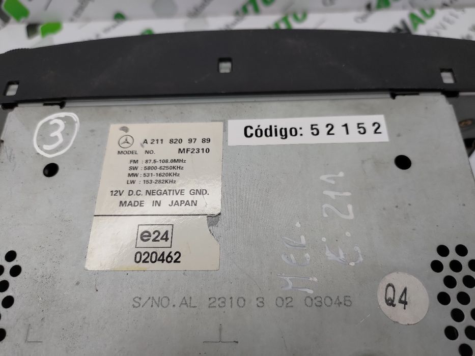 Rádio / auto-rádio MERCEDES-BENZ Classe E (W211)