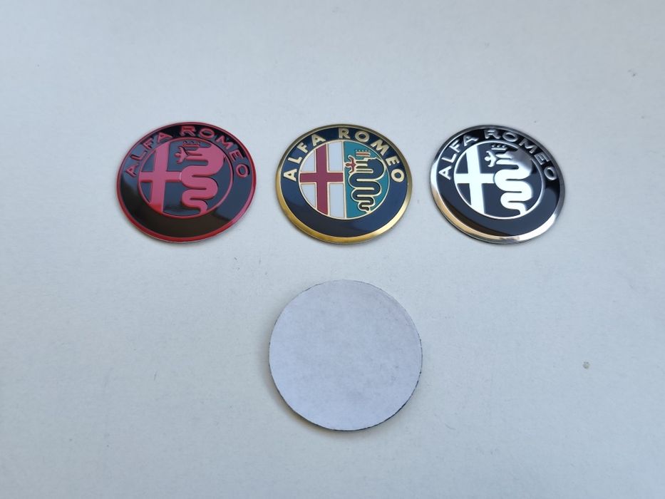 Emblema Volante Alfa Romeo 40mm Capa Autocolante Logo S Símbolo Preto Vermelho Clássico Giulietta 159 Novo