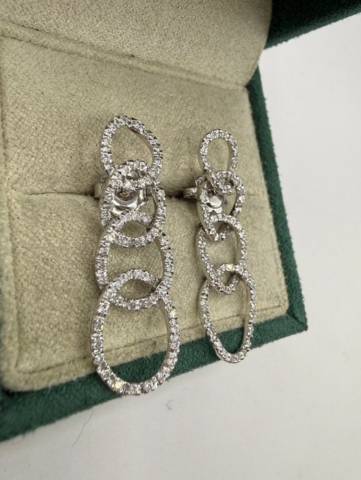 Złote kolczyki 750 z diamentami 0,80ct VS1-Si1/H-K