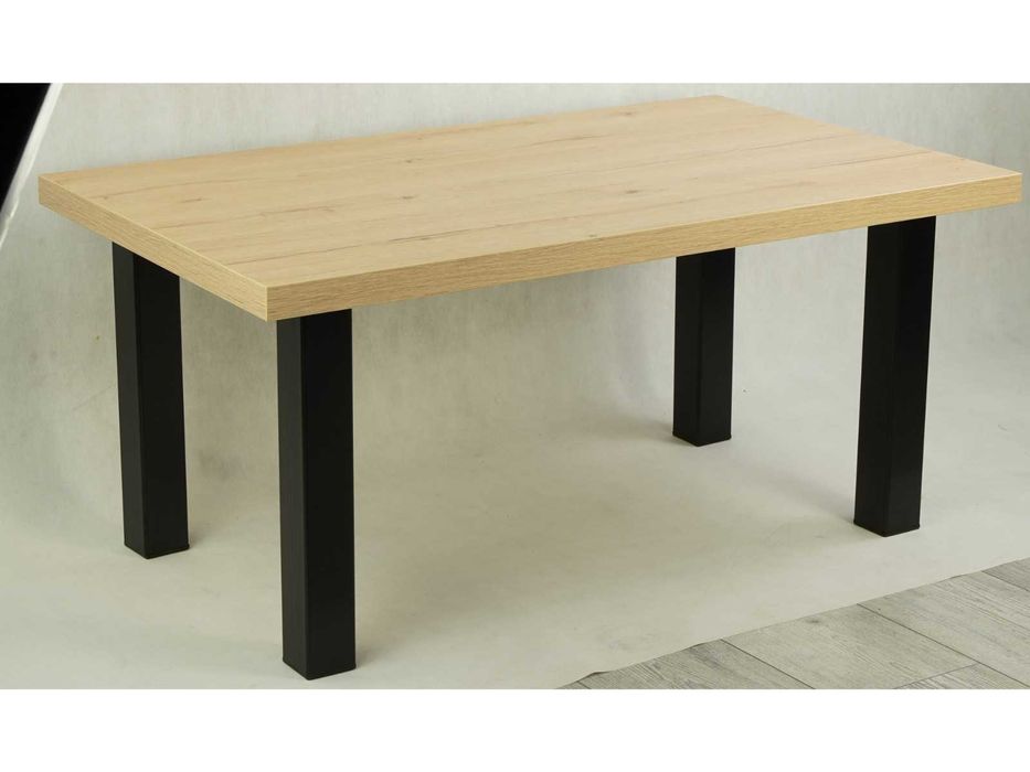 Stół do salonu kuchenny loft dąb letni metal 120 140 160 cm metalowe nogi loftowy